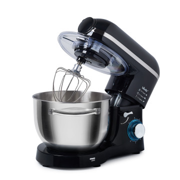 Mixer cu bol de 6L din inox, 1500W, cu tocător și blender, Negru