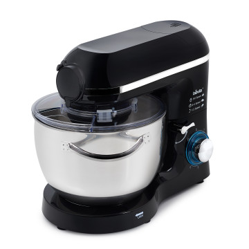 Mixer cu bol de 6L din inox, 1500W, cu tocător și blender, Negru