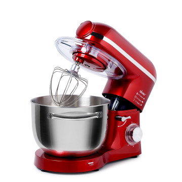 Mixer cu bol de 6L din inox, 1500W, cu tocător și blender, Roșu