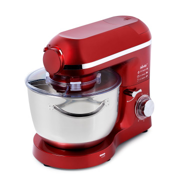 Mixer cu bol de 6L din inox, 1500W, cu tocător și blender, Roșu