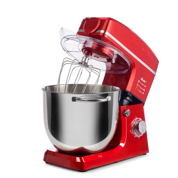 Mixer cu bol de 10L din inox, putere 1500W, cu tocător și blender, Roșu