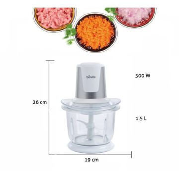 Tocător pentru alimente, 500W, 1.5 Litri, Biovita Storm, Alb, marime