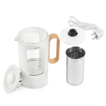 Fierbător electric Biovita Kitty, 500W, 0.5L, Sticlă/Inox