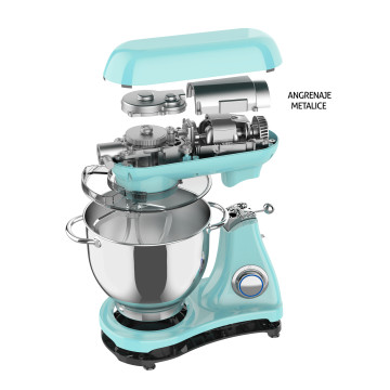 Mixer cu bol de 6L din inox,1800W, din Aluminiu, MB-1800-LUX, Turcoaz