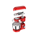 Mixer cu bol de 6L din inox, 1500W, cu tocător și blender, Roșu