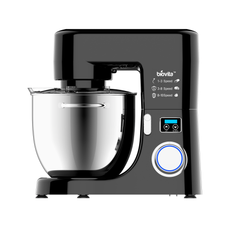 Mixer cu bol de 10L din inox, 1800W, din Aluminiu, MB-1800-10L, Negru