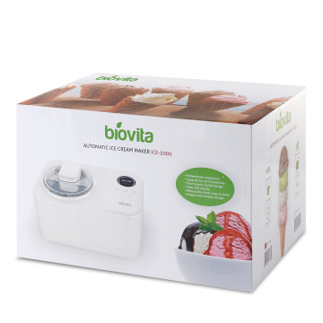 Aparat de făcut înghețată, 1.2L, Răcire proprie, Biovita ICE-5000, Alb