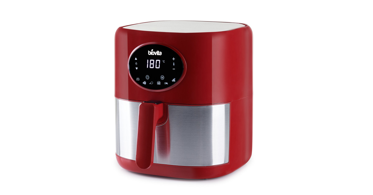 Friteuză cu aer cald / Air fryer Brava-M, Digitală, 3.6 Litri, 1250W, Roșie