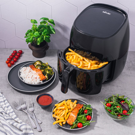 Friteuza cu aer cald Brava-XL, Digitală, 5.5 Litri, 1800W, Neagra