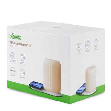 Difuzor de arome cu încărcător wireless Biovita Anna, 110 ml, Alb, Cutie