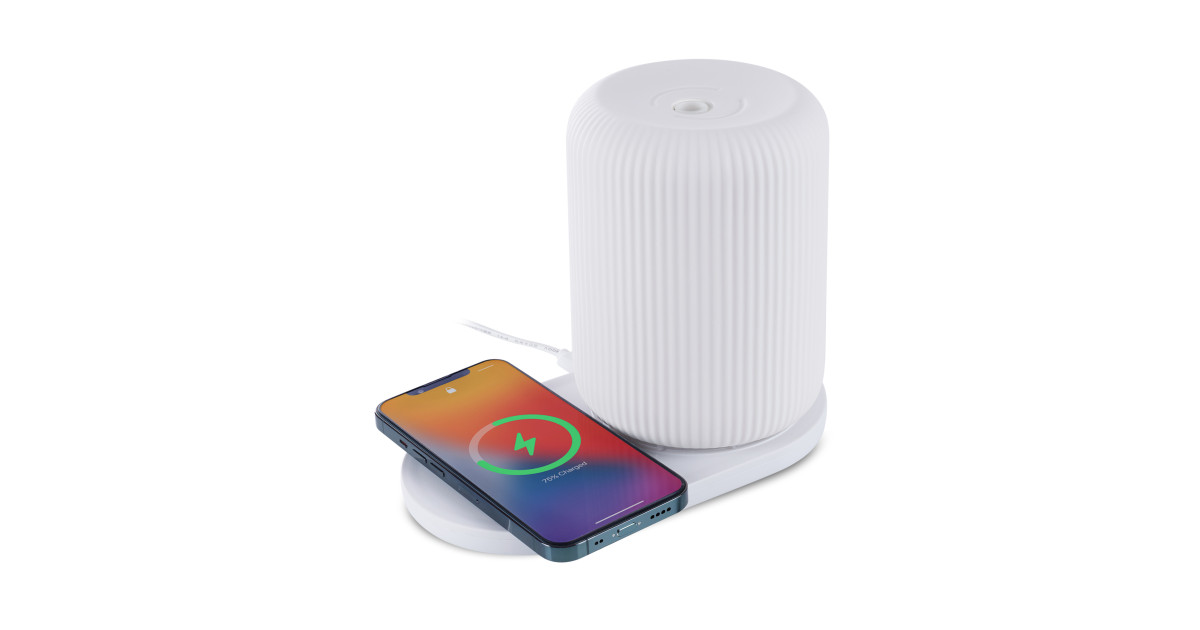 Difuzor de arome cu încărcător wireless Biovita Anna, 110 ml, Alb, Telefon