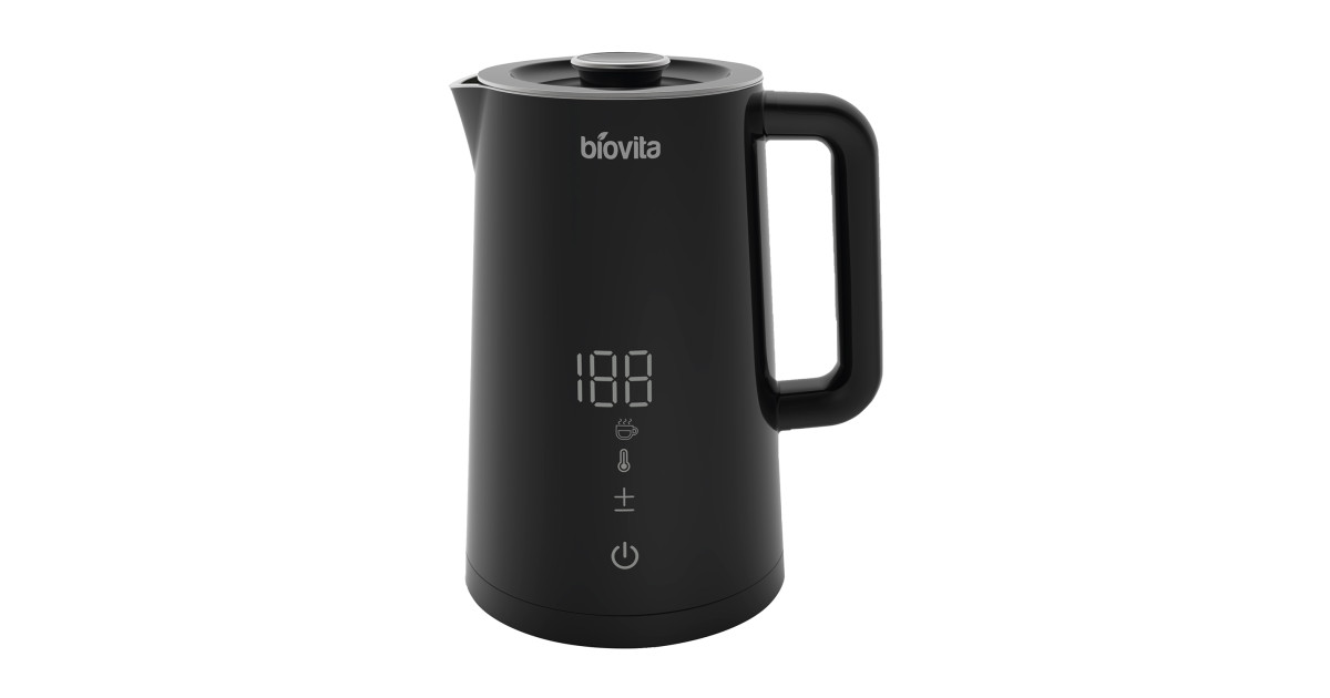 Fierbător electric Biovita NERO, 1.7L, 2200W, interior din inox