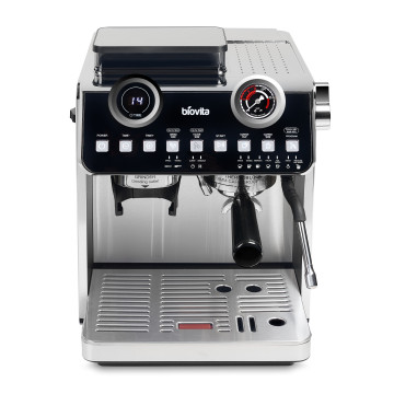 Espressor Biovita PREMIA, 2800W, 2.5L, râșnire, 20 bari, timer, carcasă inox, spumare, Frontal