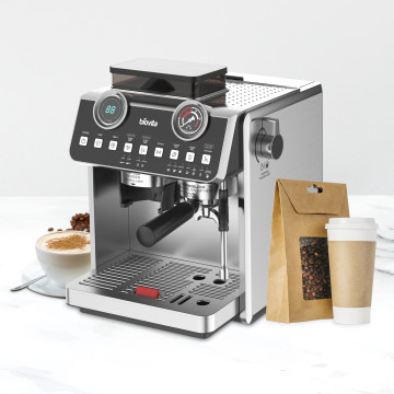 Espressor Biovita PREMIA, 2800W, 2.5L, râșnire, 20 bari, timer, carcasă inox, spumare, Model Premium