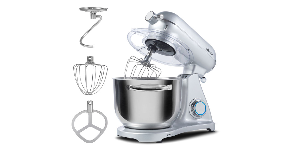 Mixer cu bol, 6L, Motor cu inducție, 1000W, din Aluminiu, MB-1800-LUX, Argintiu