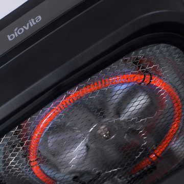 Friteuză cu aer cald, Biovita PRESTIGE, tăviță din inox, 5.5L, coș din sticlă, 1200W, rezistenta de incalzire