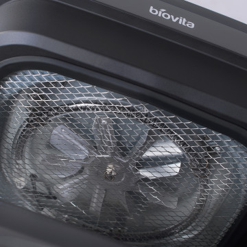 Friteuză cu aer cald, Biovita PRESTIGE, tăviță din inox, 5.5L, coș din sticlă, 1200W, rezistenta electrica