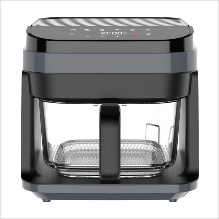 Friteuză cu aer cald, Biovita PRESTIGE, tăviță din inox, 5.5L, coș din sticlă, 1200W, rezistenta de incalzire