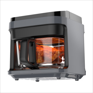 Friteuză cu aer cald, Biovita PRESTIGE, tăviță din inox, 5.5L, coș din sticlă, 1200W, rezistenta de incalzire