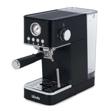 Espressor ROYAL, 1200W, 1.7L, 20 bari, carcasă inox, spumare, Negru