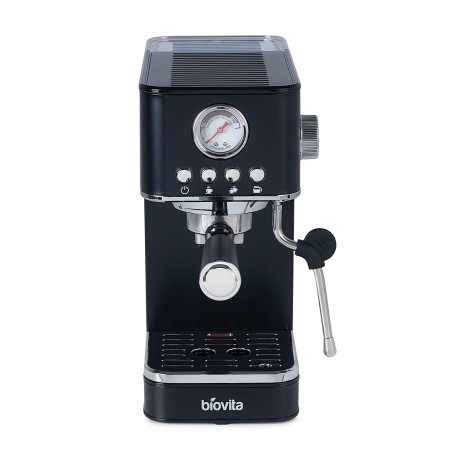 Espressor Biovita ROYAL, 1200W, 1.7L, 20 bari, carcasă inox, spumare, Negru