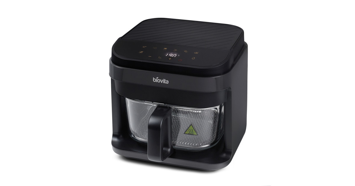 Friteuză cu aer cald / Air fryer, PRESTIGE, grătar din inox, 5.5L, cos din sticlă, 1200W