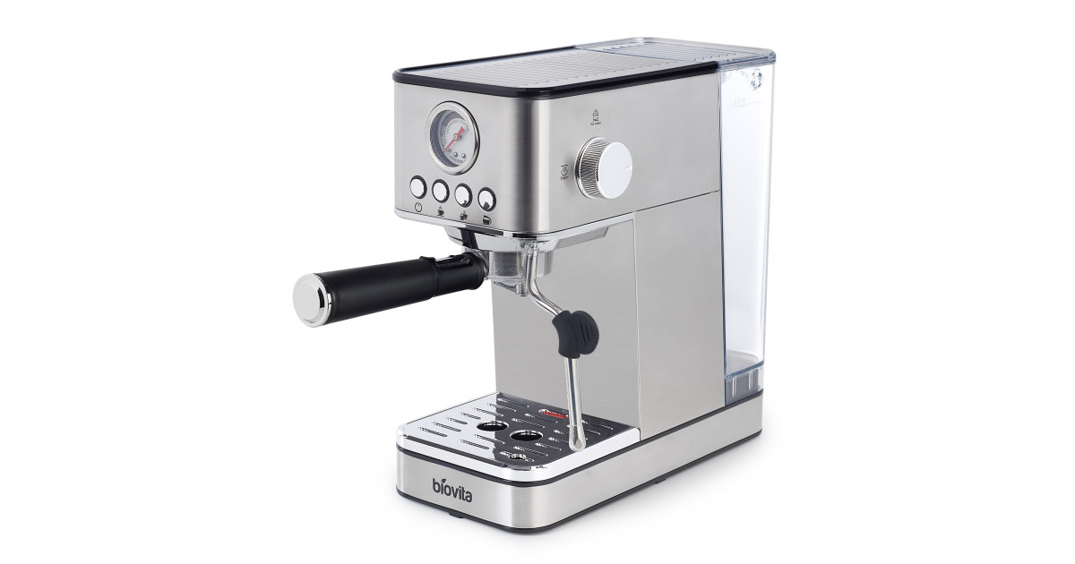 Espressor ROYAL, 1200W, 1.7L, 20 bari, carcasă inox, spumare, Argintiu