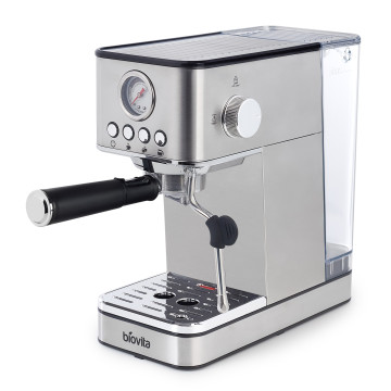 Espressor ROYAL, 1200W, 1.7L, 20 bari, carcasă inox, spumare, Argintiu