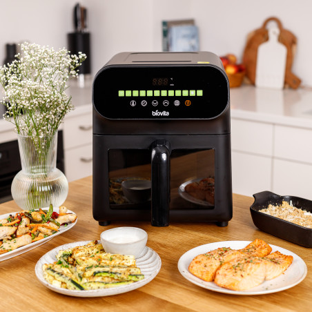 Friteuză cu aer cald / Air fryer, CUBE, 6L, 1700W, Neagră