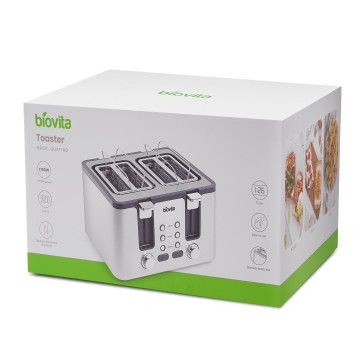 Prăjitor de pâine Biovita MAGIC-QUATTRO, inox, 4 fante, 1750W putere, cutie