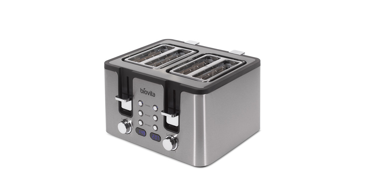 Prăjitor de pâine Biovita MAGIC-QUATTRO, inox, 4 fante, 1750W putere, 4 felii