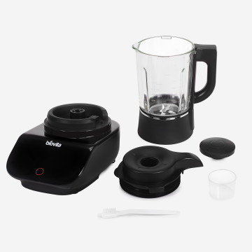Blender cu încălzire Biovita HEAT-BLEND, 1.75L capacitate, 1900W, vas din sticlă, 7 programe, componente