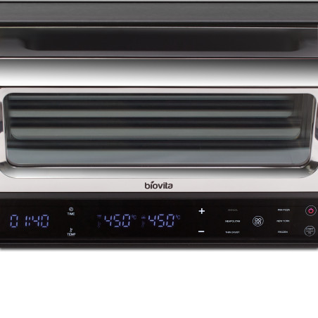 Cuptor electric pentru pizza Biovita MARCO, 1850W, 450°C temperatură maximă, încălzire dublă, 5 programe, usa sticla