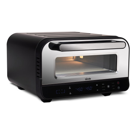 Cuptor electric pentru pizza Biovita MARCO, 1850W, 450°C temperatură maximă, încălzire dublă, 5 programe, usa inox