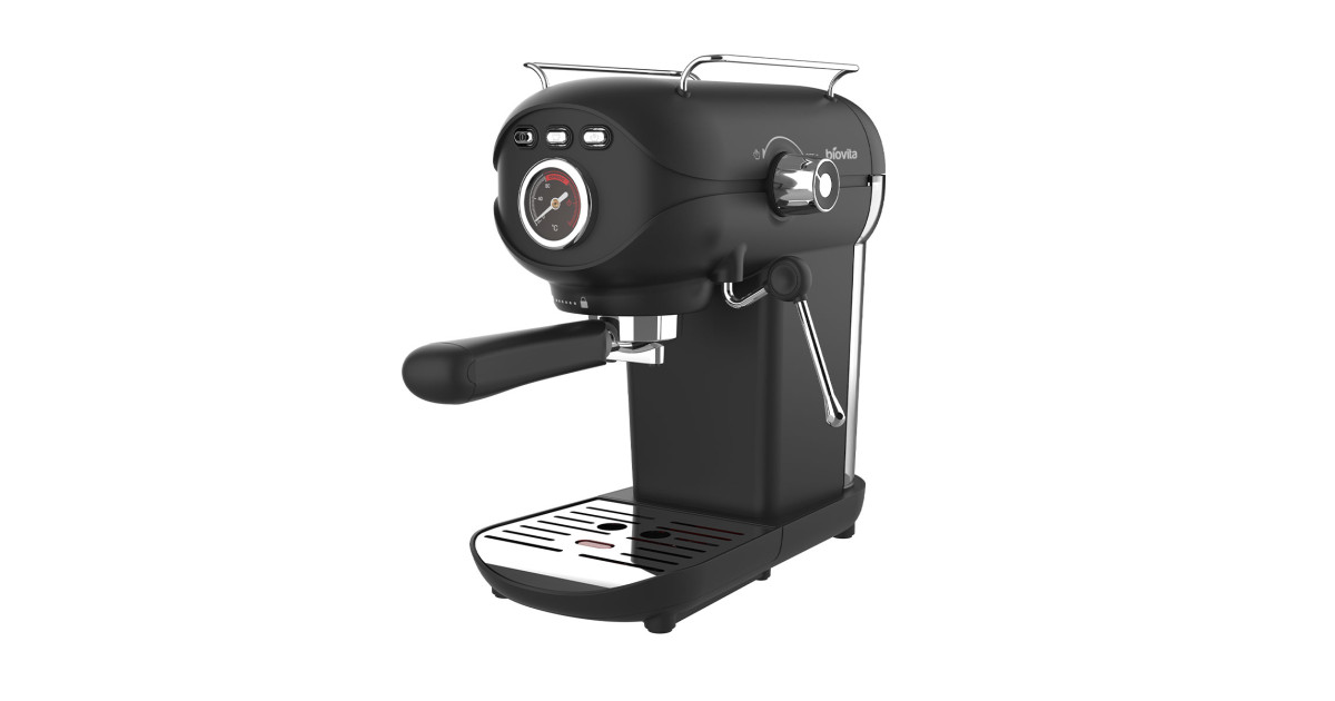 Espressor Biovita VELVET, 20 bari, 1100W, spumare lapte, rezervor 800ml, compact, negru
