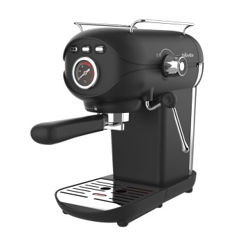 Espressor Biovita VELVET, 20 bari, 1100W, spumare lapte, rezervor 800ml, compact, negru
