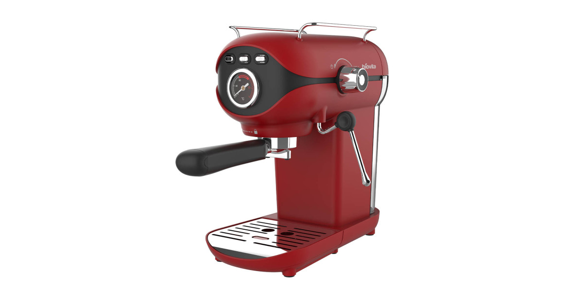 Espressor VELVET, 20 bari, 1100W, spumare lapte, rezervor 800ml, compact, roșu