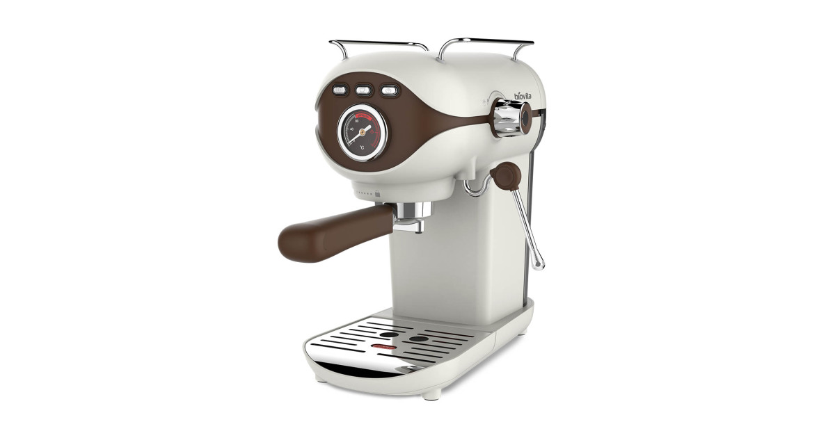 Espressor Biovita VELVET, 20 bari, 1100W, spumare lapte, rezervor 800ml, compact, crem