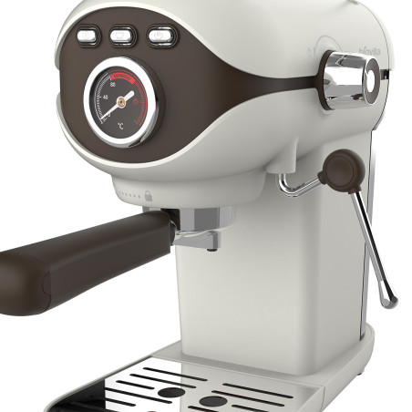Espressor Biovita VELVET, 20 bari, 1100W, spumare lapte, rezervor 800ml, compact, crem