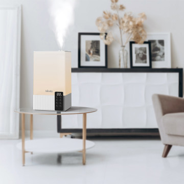 Umidificator Biovita RESPIRO, 7.8L, vapori reci și calzi, telecomandă, iluminare, timer, 30-50 mp