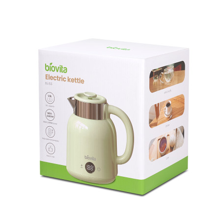 Fierbător electric BLISS, 2200W, 1.5L, temperatură ajustabilă, verde pastel, cutie