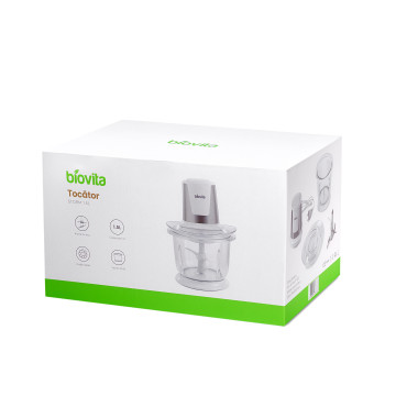 Tocător pentru alimente, 500W, 1.5 Litri, Biovita Storm, Alb, cutie