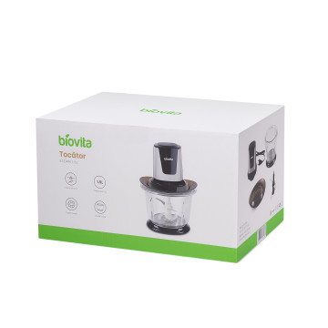 Tocător pentru alimente, 500W, 1.5 Litri, Biovita Storm, Cutie