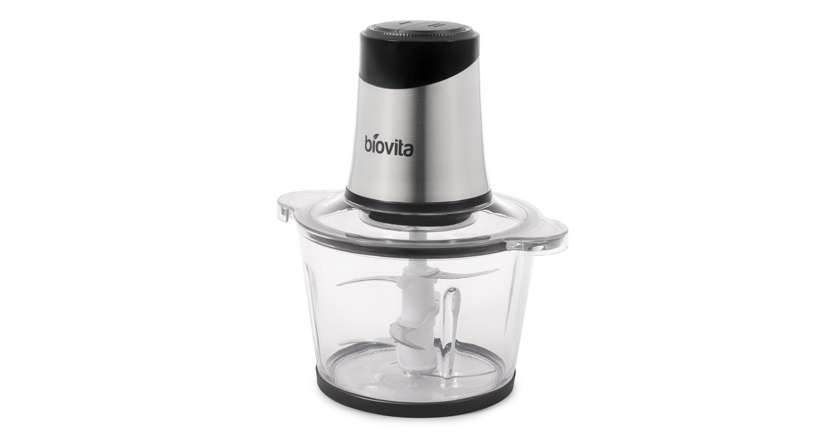 Tocător electric Biovita TORNADO-GLASS, 3L capacitate, vas din sticlă, 6 lame inox, 2 viteze, profil