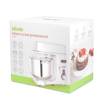 Mixer profesional cu bol TITAN, 11L, 2000W, motor silențios cu inducție, accesorii inox 10