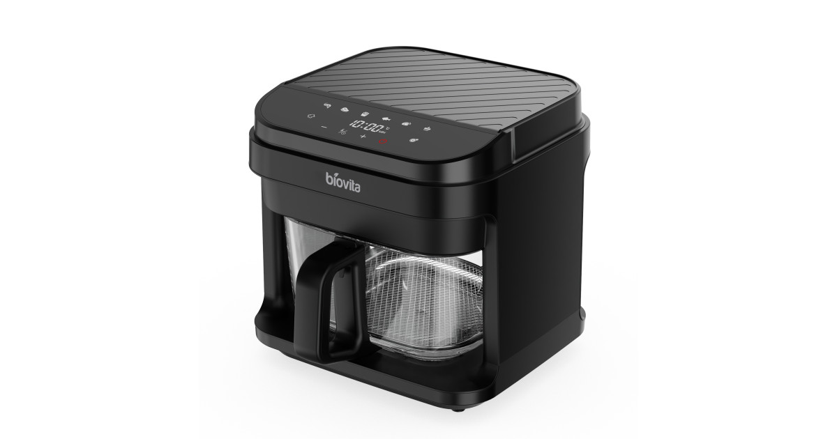 Friteuză cu aer cald / Air fryer, PRESTIGE, grătar inox, 5.5L, cos din sticlă, 1200W 1