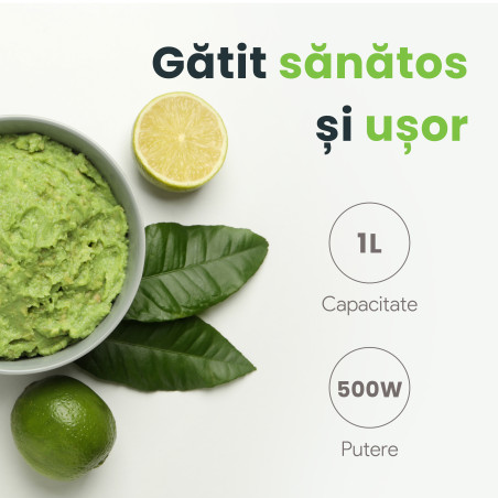 Tocător electric pentru legume, fructe și alimente, 500W, 1 Litru, STORM-1L, roșu 4