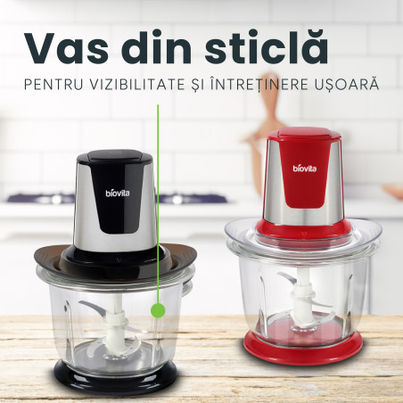Tocător electric pentru legume, fructe și alimente, 500W, 1 Litru, STORM-1L, roșu 7