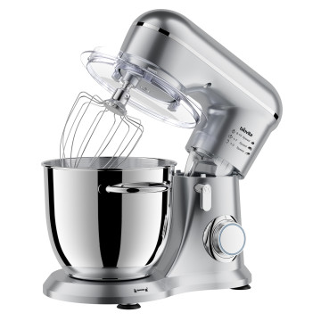 Mixer cu bol ELLA, 1300W, bol inox 4.5L, 10 viteze, 3 accesorii inox, design compact, argintiu 1