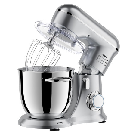 Mixer cu bol ELLA, 1300W, bol inox 4.5L, 10 viteze, 3 accesorii inox, design compact, argintiu 1